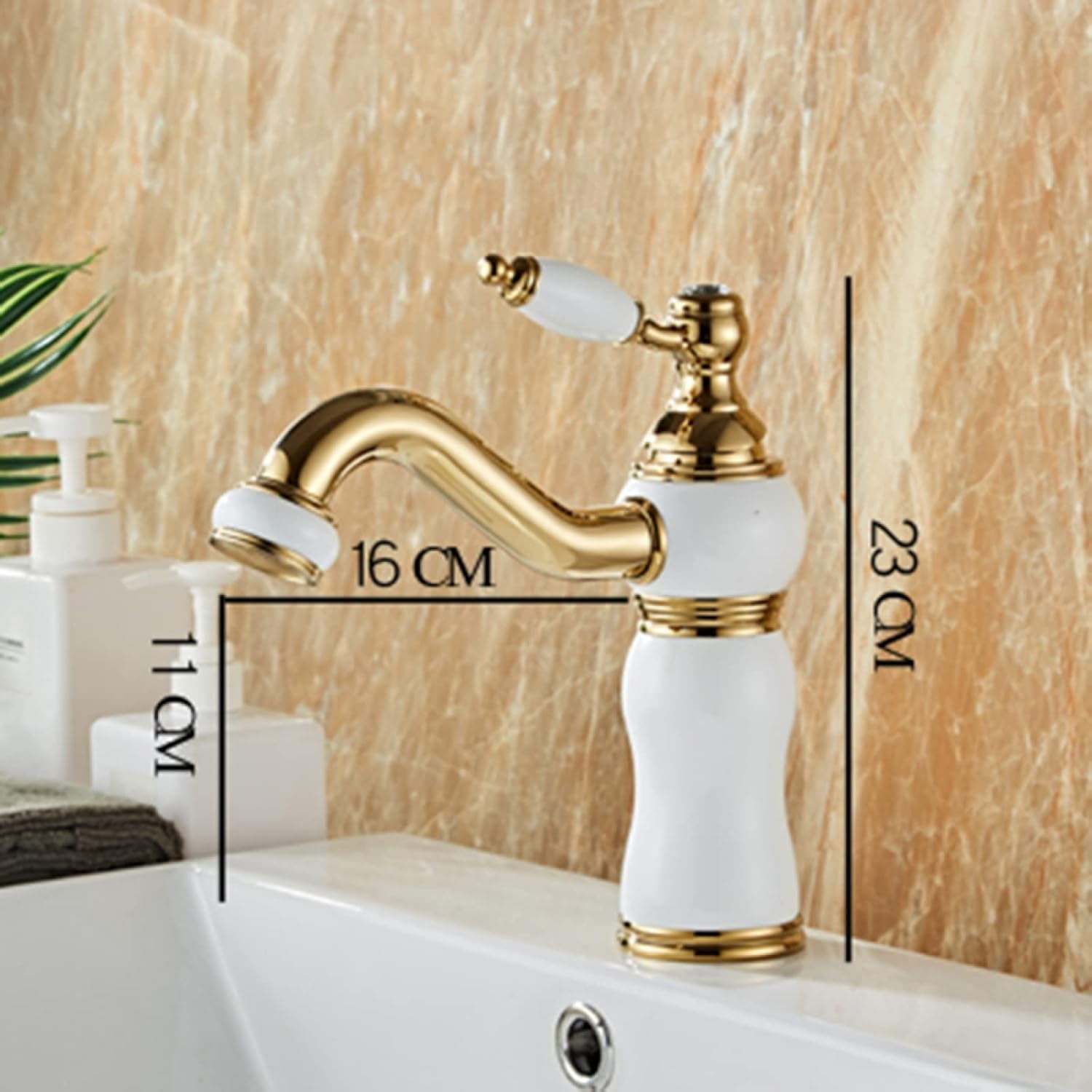 Antique Brass Bathroom Sink Faucet, 360° Swivel Bathroom Sink Faucet, Cold Hot Mixer Vintage Vanity Tap, Single Handle Bathroom Faucet, Chrome