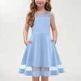 thumbnail image 2 of ZACPNCV Toddler Girl's Summer Sundress Boho Strap Casual Sleeveless Tiered Swing Cami Dresses Light Blue 5-6 Years, 2 of 9