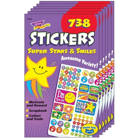 UPC: 0194629032006 | TREND Super Stars & Smiles Sticker Pad 738 Stickers Per Pad 6 Pads