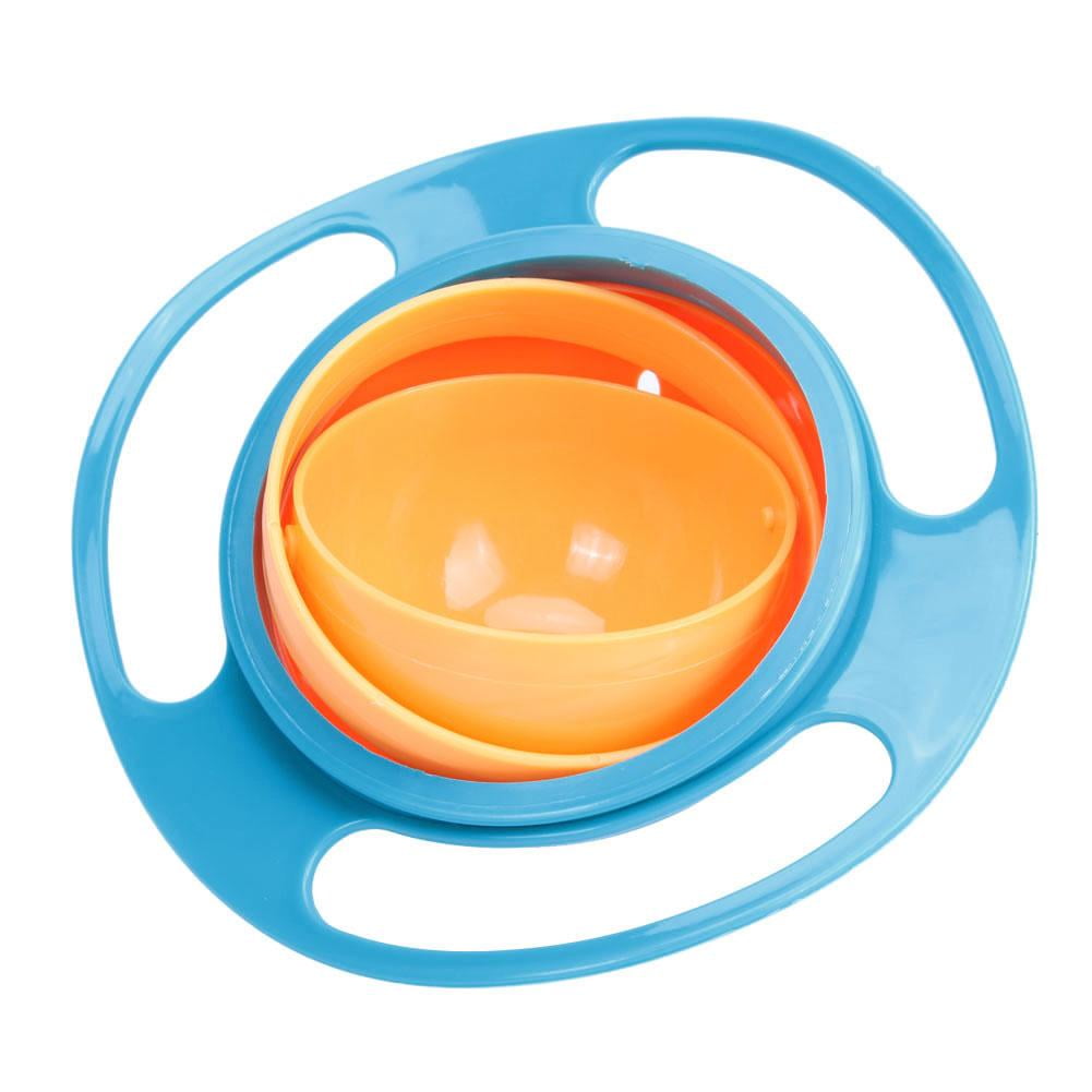 Baby Feeding Dish Cute Baby Kids Gyro Bowl Universal 360 Rotate Spill-Proof Bowl 