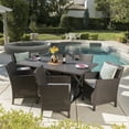 thumbnail image 2 of Noble House Blair 7 Piece Wicker Patio Dining Set in Brown, 2 of 9