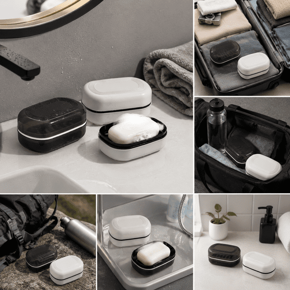 Liujiale Leakproof Soap Holder 2 Pack, Travel Soap Container with Lid, Portable Bar Soap Holder, Soap Box, Soap Dish for Traveling, Camping, Gym, Bathroom
