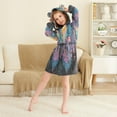 thumbnail image 3 of FORMRS Kids Bathrobe Unisex Hooded Robe Toddler Pajamas Sleepwear, Size 4-6T, Psychedelic Jellyfish, 3 of 7