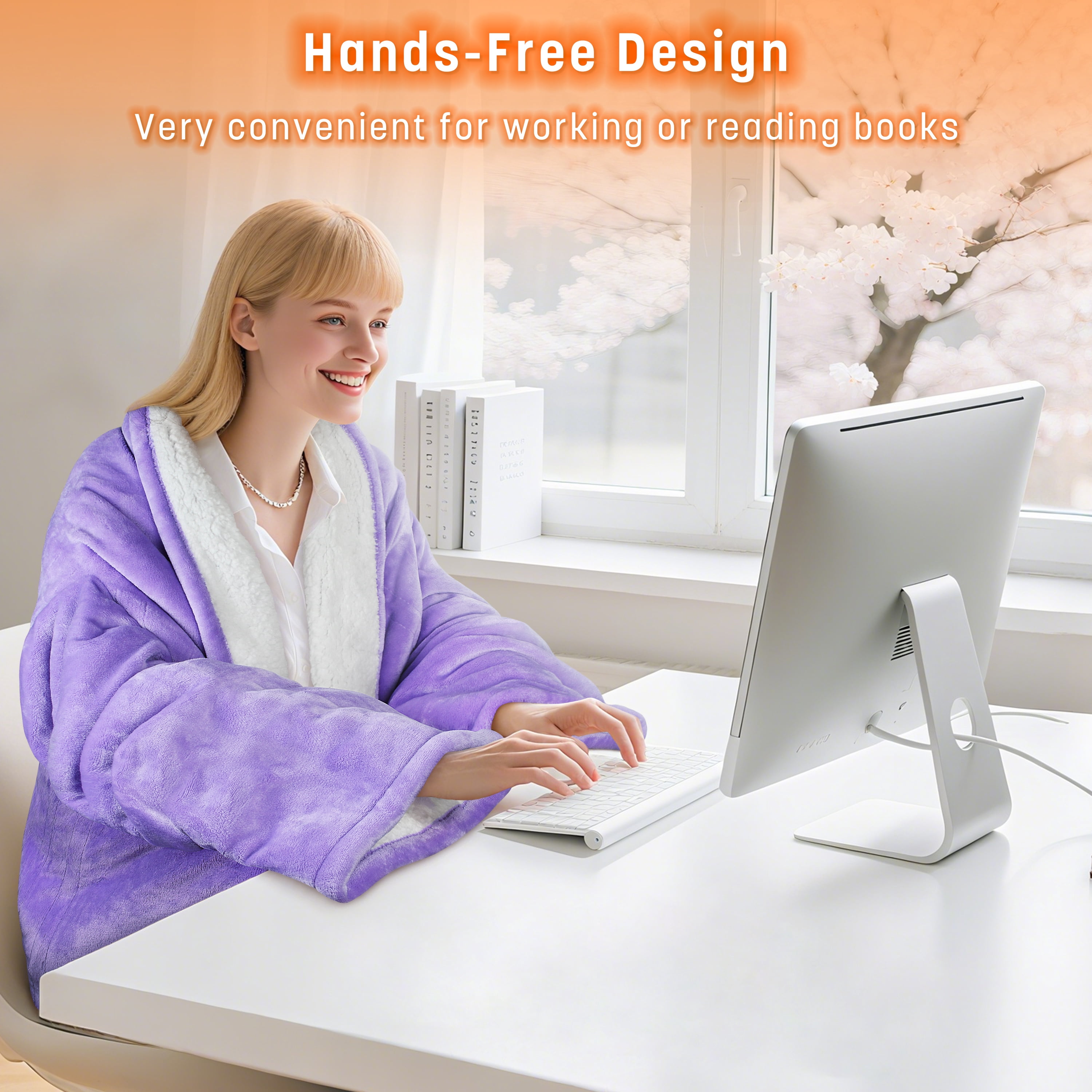Catalonia Heated Blanket with Sleeves, Electric Snuggle Blanket for Women Men, Wearable Wired Heating Throw Blanket,Cold Gift