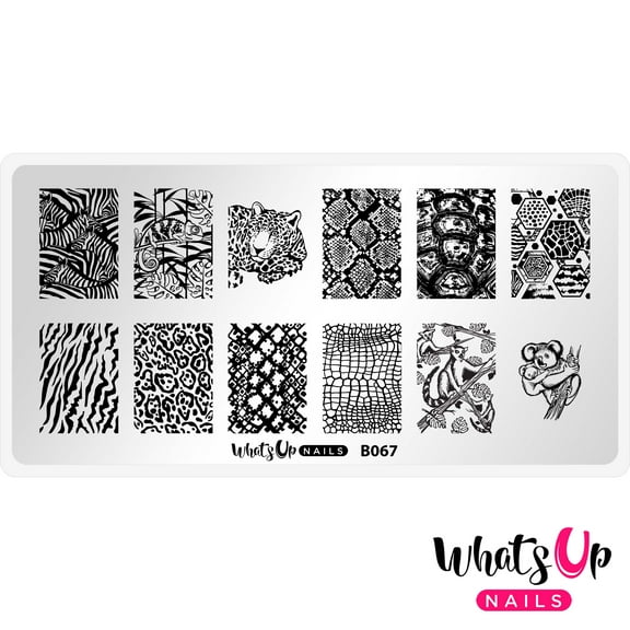 Whats Up Nails B067 Zoology Trip Metal Stamping Plate for Nail Art Design