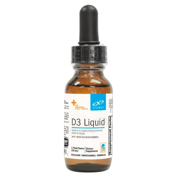 XYMOGEN D3 Liquid - Liquid Vitamin D Drops with Vitamin D3 to Support Immune Health, Bone   Heart Health - 1000 IU VIT D per Drop - Micro-Emulsified for Enhanced Absorption (1 fl oz)