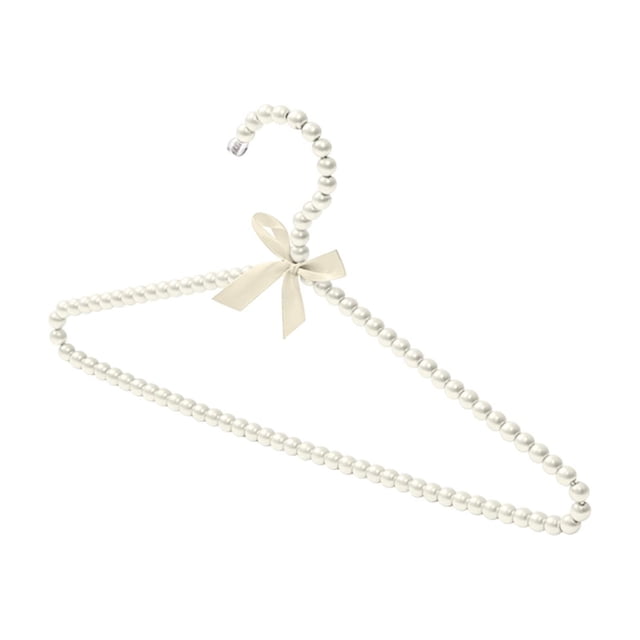Percha con lazo de perlas sintéticas para vestidos de novia y vestidos de noche. Percha decorativa de plástico con hombros antideslizantes. Percha de ropa en forma de arco para almacenamiento en