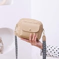 thumbnail image 5 of Casual Crossbody Bag Flap-bag Female Wide Strap Girls Shoulder Pouch Square Handbag Single Shoulder Bag Solid Color Messenger Bag PINK, 5 of 8