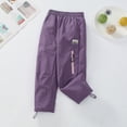 thumbnail image 4 of Hienoo Girls Performance Snow Pants Lined Zip Pocket Pants Elastic Waist Trousers, 4 of 8