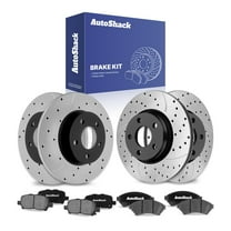 AutoShack Front & Rear Drilled & Slotted Brake Rotors Ceramic Brake Pads | Replacement for 2005-2009 Buick LaCrosse Allure 2005-2008 Pontiac Grand Prix | E-Coated | 12-PC Brake Kit | ShadowGuard