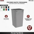 thumbnail image 5 of Rev-A-Shelf Polymer Replacement 27 Qt Green Trash Bin, 2 Pack, RV-1024-19-2, 5 of 12