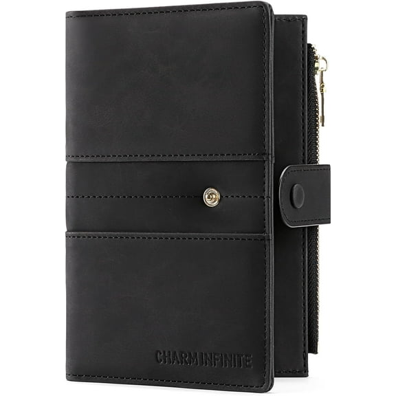RFID Blocking Leather Passport Wallet Cover Case with Pen and Card Slots Travel Wallet for Women/Men Travel Must Haves Accessories
