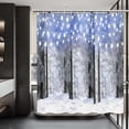 thumbnail image 5 of Winter Shower Curtain, Snow Forest Shower Curtain Nature Scenery Shower Curtain Set Waterproof Bath Tub Curtain Bathroom Decor with 12 Hooks, 72x72 inches, 5 of 6