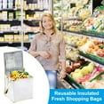 thumbnail image 6 of Scheam White Reusable Insulated Grocery Bag,Aluminum Foil Thermal Cake Carrying Bags,Portable Food Delivery Tote Bag,Non-woven Zipper Pizza Bag,for Home Picnic Restaurant Takeaway 1 Pcs, 6 of 6