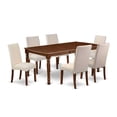 thumbnail image 2 of East West Furniture Dover 7-piece Wood Dining Set in Mahogany/Cream, 2 of 6