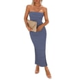 thumbnail image 1 of Vestido PRETTYGARDEN Tubo Bodycon Maxi a Rayas Azul Marino Blanco M, 1 of 5