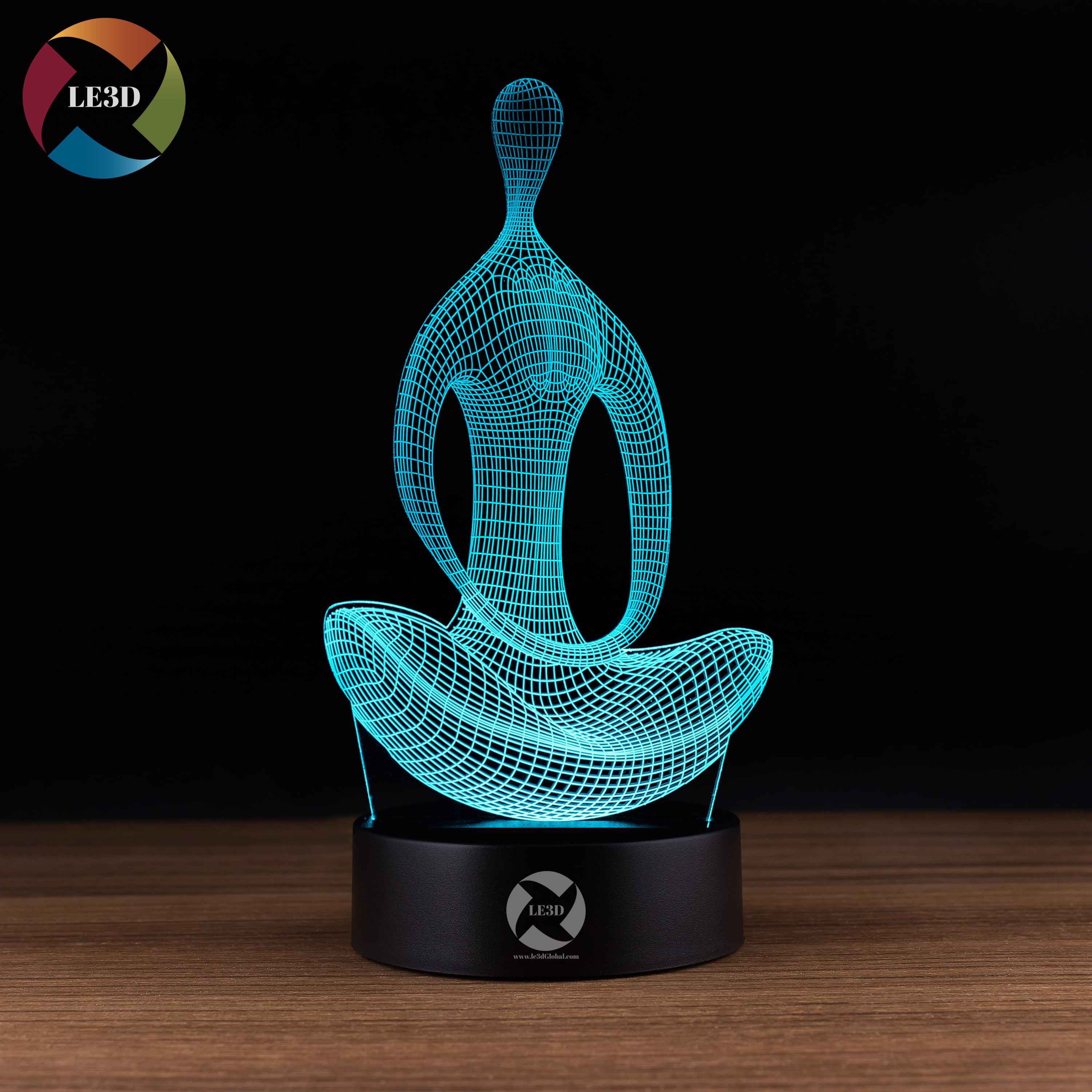 3D illusion Yoga Meditation Night Light 7 Colors Change LED Desk Table Lamp Toy 