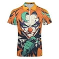 thumbnail image 4 of Psychedelic Clown Joker Men Zipper T-shirt Summer Casual Short Sleeve T-shirt Top, 4 of 7