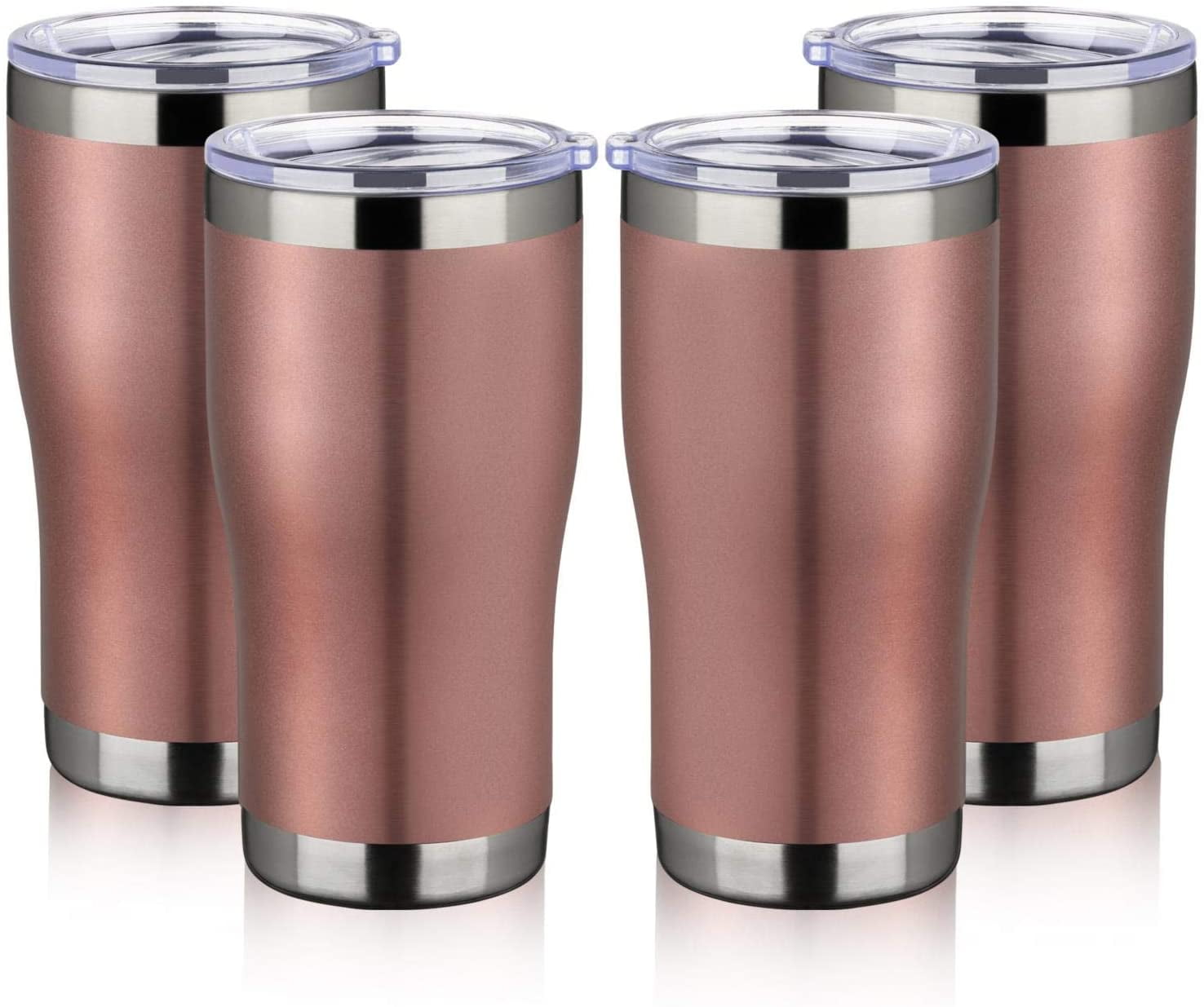 MEWAY 20oz Stainless Steel Tumblers 4 Pack Bulk,Vacuum Insulated Coffee Stainless Steel Cups With Lids Bulk