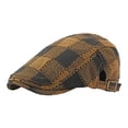 thumbnail image 1 of Men's British Retro Plaid Stylish Forward Sun Hat for Spring and Fall Fashionable Accessory, 1 of 4