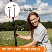 32-ft Outdoor Volleyball Net and Carrying Bag Set with Adjustable Steel Poles and Official Size Ball, Perfect for Parties by Hall of Games