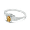 thumbnail image 3 of 10k White Gold Oval Citrine And Diamond Satin Finish Ring, 3 of 6