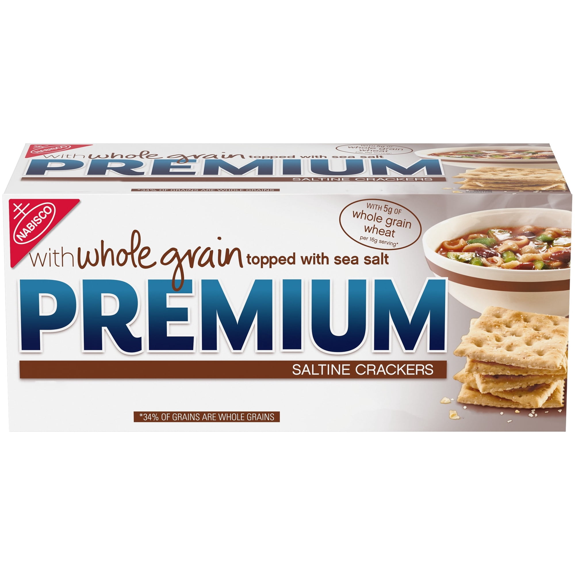 Premium Saltine Crackers, with Whole Grain Wheat, Lunch Snacks, 1.06 lb