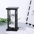 thumbnail image 2 of 20 Minute Hourglass White Sand Timer Wooden Black Stand Hourglass Clock for Office Kitchen Decor Home - 20min White Sand, 2 of 5