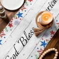 thumbnail image 3 of 4th of July Table Runner 70 Inches, Red Blue Independence Day Floral Star Vintage Bed Runner Dresser Scarves Tabletop for Indoor Outdoor Parties/Ceremony/Banquet, 13" x 70", 3 of 9