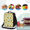 thumbnail image 4 of Pofeuu White Blue Striped Sunflower Print Lunch Bag Women Insulated Lunch Box Reusable Leakproof Large Spacious Cooler Tote for Women Men, 4 of 7