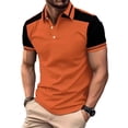 thumbnail image 2 of Fnnxeal Mens Polo Shirts Button Short Sleeve Casual Collared Summer Pullover Polo Orange Shirts for Men Size 2XL, 2 of 5