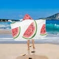 thumbnail image 2 of Yayeee Kids Hooded Towels Toddler Soft Absorbent Beach Bathing Wrap 50" x 23.5", White Watermelon, 2 of 5