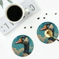 thumbnail image 4 of Lsque Blue Watercolor Duck Pattern 4" Drink Coasters Set of 4, PVC Leather Absorbent Coasters, Table Coaster Set Decorative Coffee Cup Coasters Housewarming Gift -Round Shape, 4 of 6