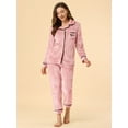 thumbnail image 2 of Unique Bargains Women’s Flannel Pajama Button Down Pj Lounge Sleepwear Sets, 2 of 6