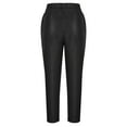 thumbnail image 6 of Bigersell Women Low Pro Pants Full Length Fashion Women Solid Pockets Drawstring Casual High Waist Leather Long Pants Solution Jegging for Ladies, 6 of 7