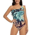 thumbnail image 4 of Daiia Western Style Bald Eagle Women's One Piece Swimsuits Personalized One Shoulder Swimwear Asymmetric Ruffle Bathing Suits-X-Large, 4 of 8