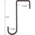 thumbnail image 2 of 6Pcs 2x6inch/3x8inch  Fence Hooks Patio Hooks Brown Powder Coated Steel Hangers fits Easily for Vinyl Fences Indoor & Outdoor Hanging Lights, Plants & Planters, Bird Feeder, Pool Equipment,Brown, 2 of 4