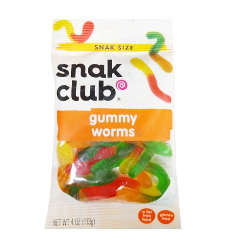 Snak Club Gummy Worms Snack Size, 4.00 oz