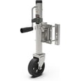 thumbnail image 1 of Upgraded Spoke Wheel Trailer Jack, 10" Vertical Movement, 1500 lbs, for RV, Boat, Trailer and More, Black, Silver, 1 of 5