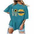 thumbnail image 2 of EQWLJWE Womens Sunflower Love Shirt Vintage Hippie Flower Nurse Mom Gift Round Neck T-Shirt, 2 of 4