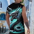 thumbnail image 6 of Yopmin Workout Tank Tops for Men Dragon Crew Neck Fashion Graphic Tank Tops Summer Sleeveless Shirts for Sports Fitness, 6 of 8