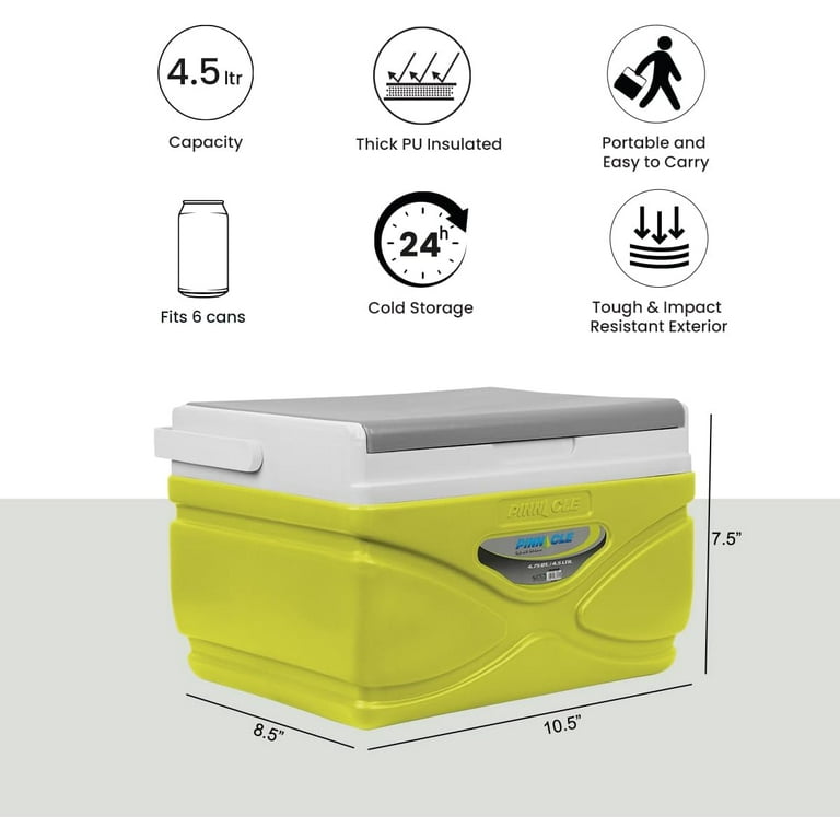 Pinnacle Thermoware 4.5L Portable Cooler - Road Trip Ice Chest for
