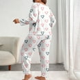 thumbnail image 6 of Tnhcen 2 Pieces Plus Size Women’s Cozy Printed Long Sleeve Pajamas Set Button-Up Top Elastic Waist Pants Pjs Home Clothes Set XL-5XL, 6 of 6