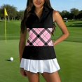 thumbnail image 2 of Womens Golf Shirt Printed Sleeveless Golf Tank Collared Zip Up Tennis Shirts Quick Dry Polyester Athletic Tops for Court Black L, 2 of 6