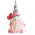 thumbnail image 2 of Pink Christmas Valentine Gnomes Decorations Handmade Swedish Tomte Gnome with Love Heart Scandinavian Figurine Pink Gnomes Plush Elf Valentines Day Decor Birthday Wedding gift, 2 of 6