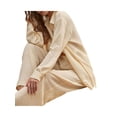 thumbnail image 2 of SAYOO Trajes casuales para mujeres, blusa de manga larga con solapa de color sólido + pantalones elásticos SAYOO moda, 2 of 9