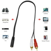 RONSHIN Universal 3.5mm Stereo Audio Female Jack to 2 RCA Male Socket to Headphone 3.5 Y Adapter Cable 50cm