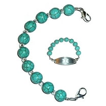 Stylish Medical Alert Bracelets – Turquoise Beaded Medical ID Replacement Band by Hidden Hollow Beads