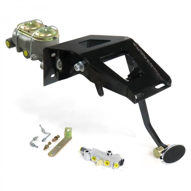 53-56 Ford Truck Firewall Manual Brake Pedal Kit Adjustable Disc & Disc Large Oval Chrome Pad