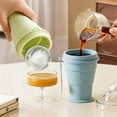thumbnail image 5 of HomelyJoy Green 2-in-1 Collapsible Silicone Ice Ball Maker Cup, Portable Ice Cube Bottle with Straw and Lid, Foldable Ice Mold Cup Travel Tumbler for Coffee, 5 of 8